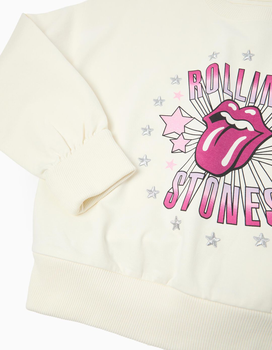 Sweatshirt 'Rolling Stones', Menina, Branco
