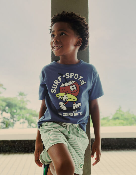 Comprar Online T-shirt Estampada, Menino, Azul