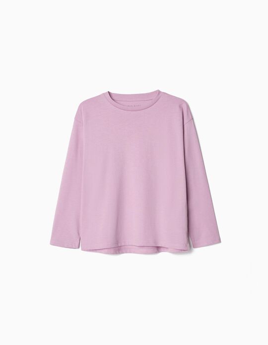 Comprar Online T-shirt de Manga Comprida, Menina, Lilás Claro