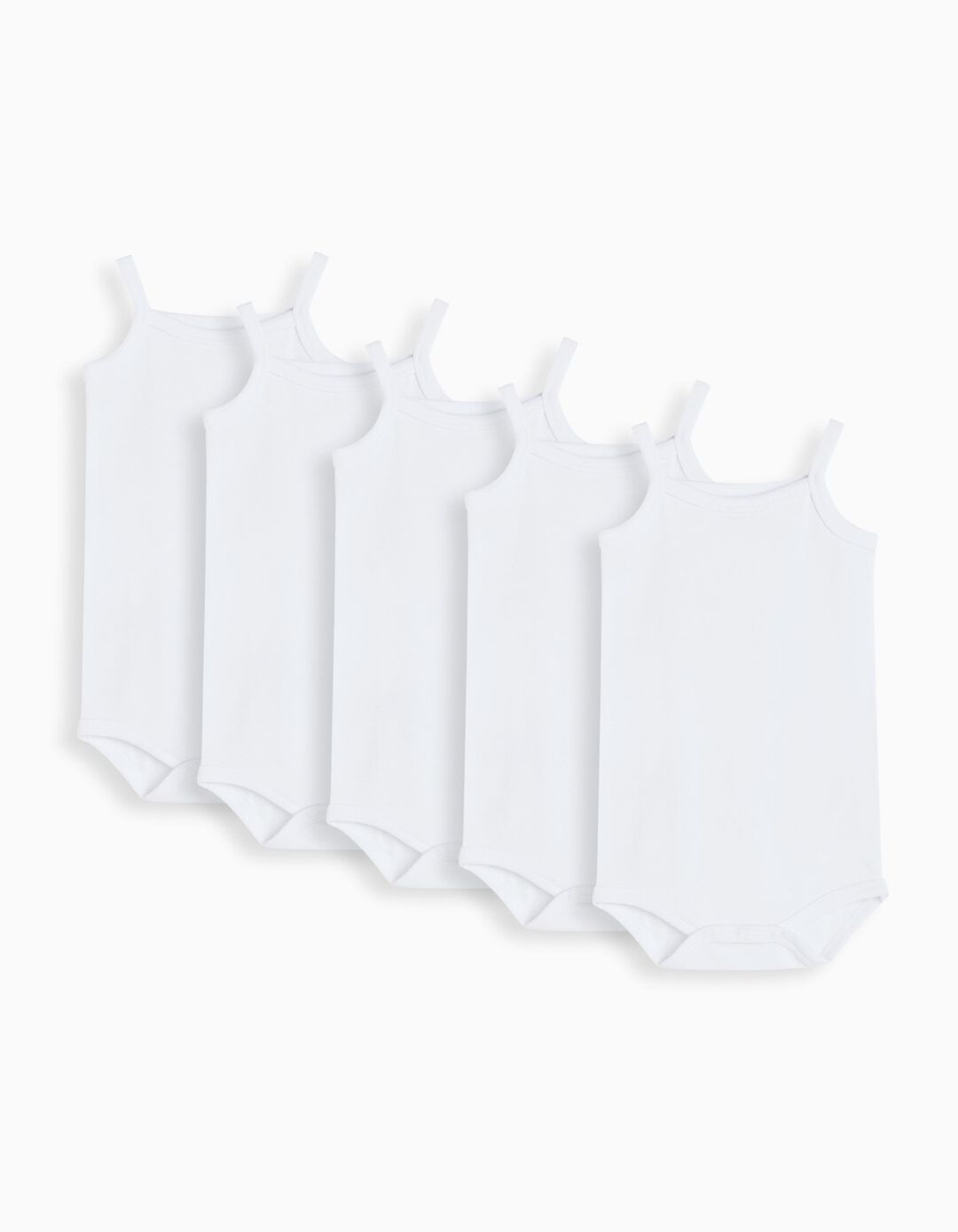 Pack 5 Bodies Alças, Menina, Branco 