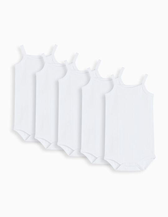 Comprar Online Pack 5 Bodies Alças, Menina, Branco 