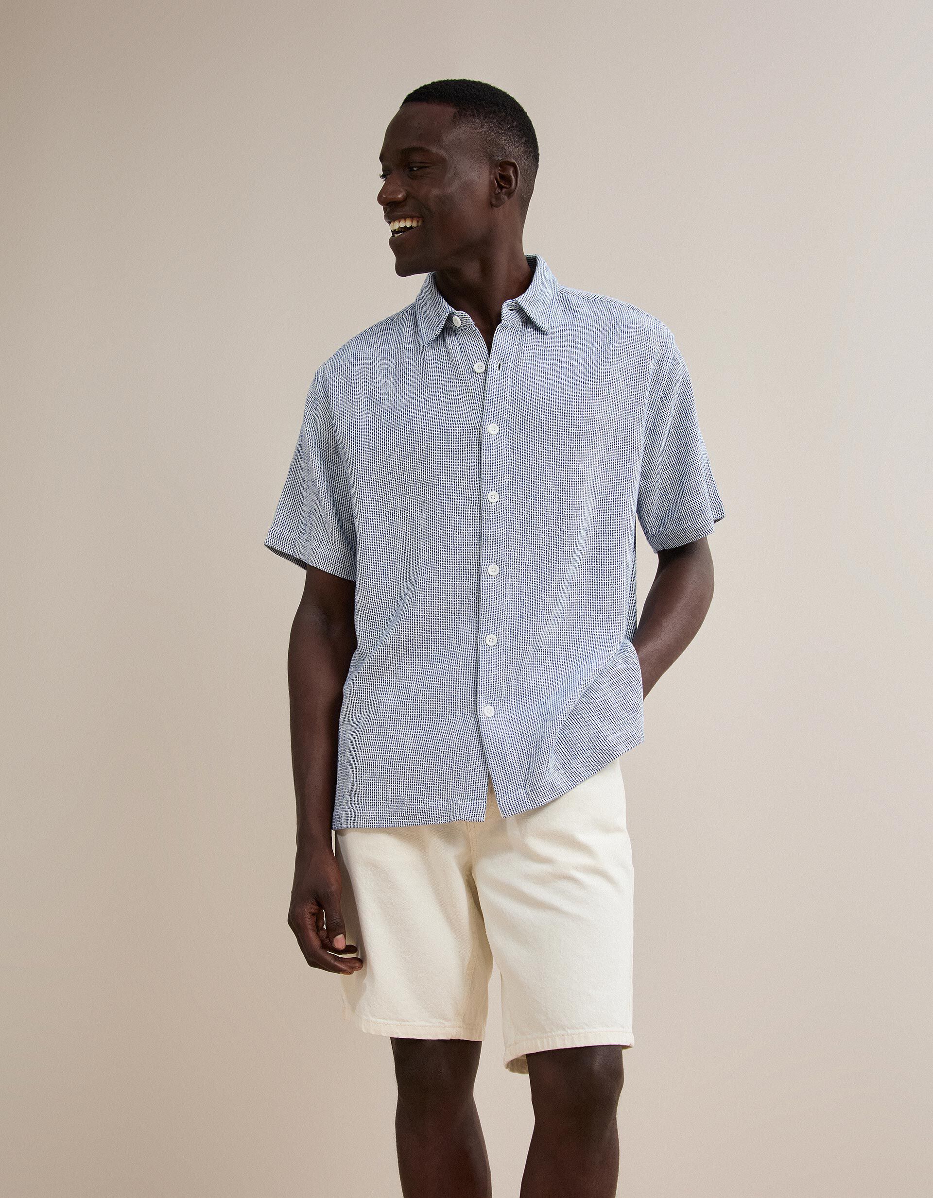 Comprar Online Camisa &Agrave;s Riscas, Homem, Azul Escuro