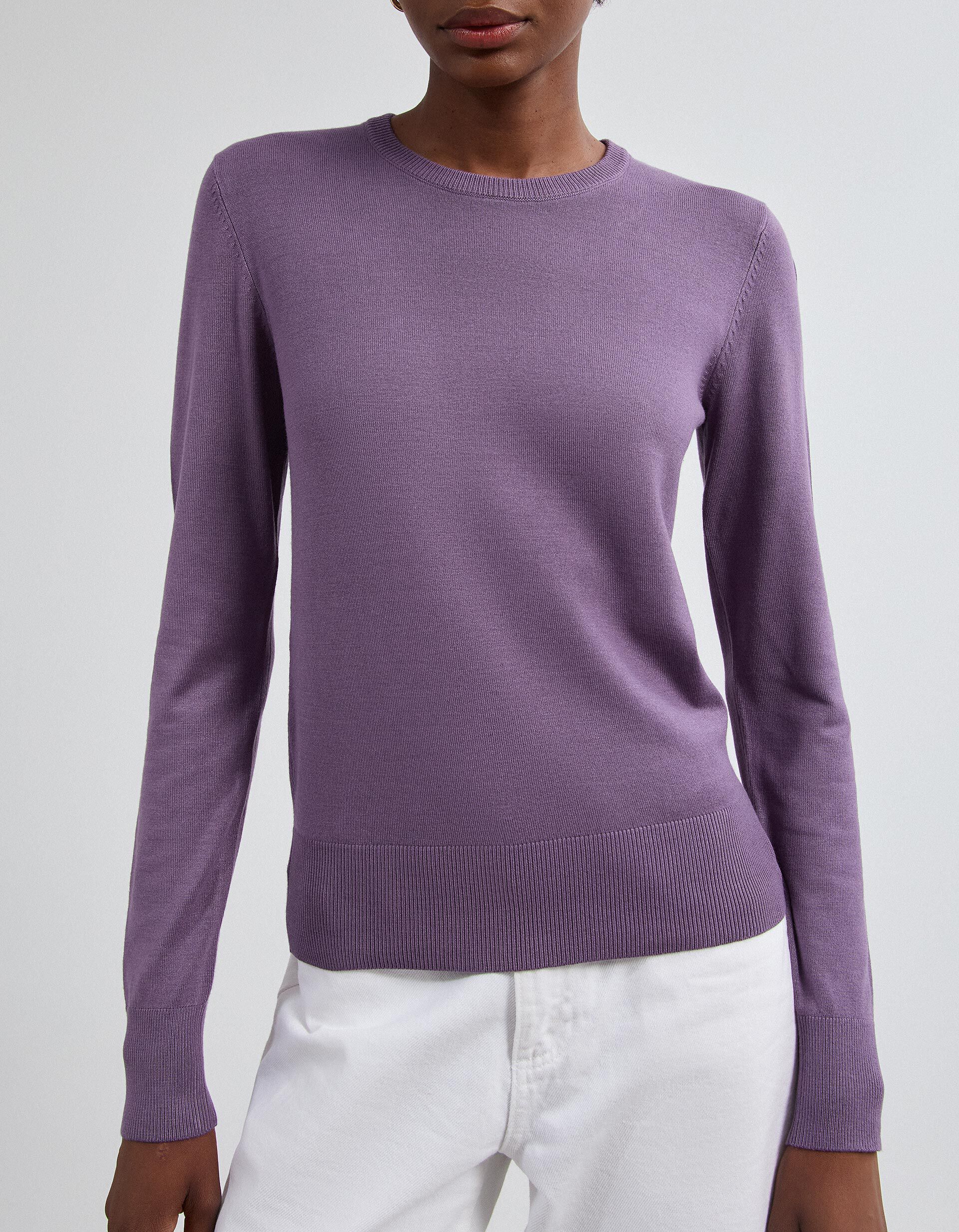 Comprar Online Camisola Tricotada, Mulher, Roxo Claro