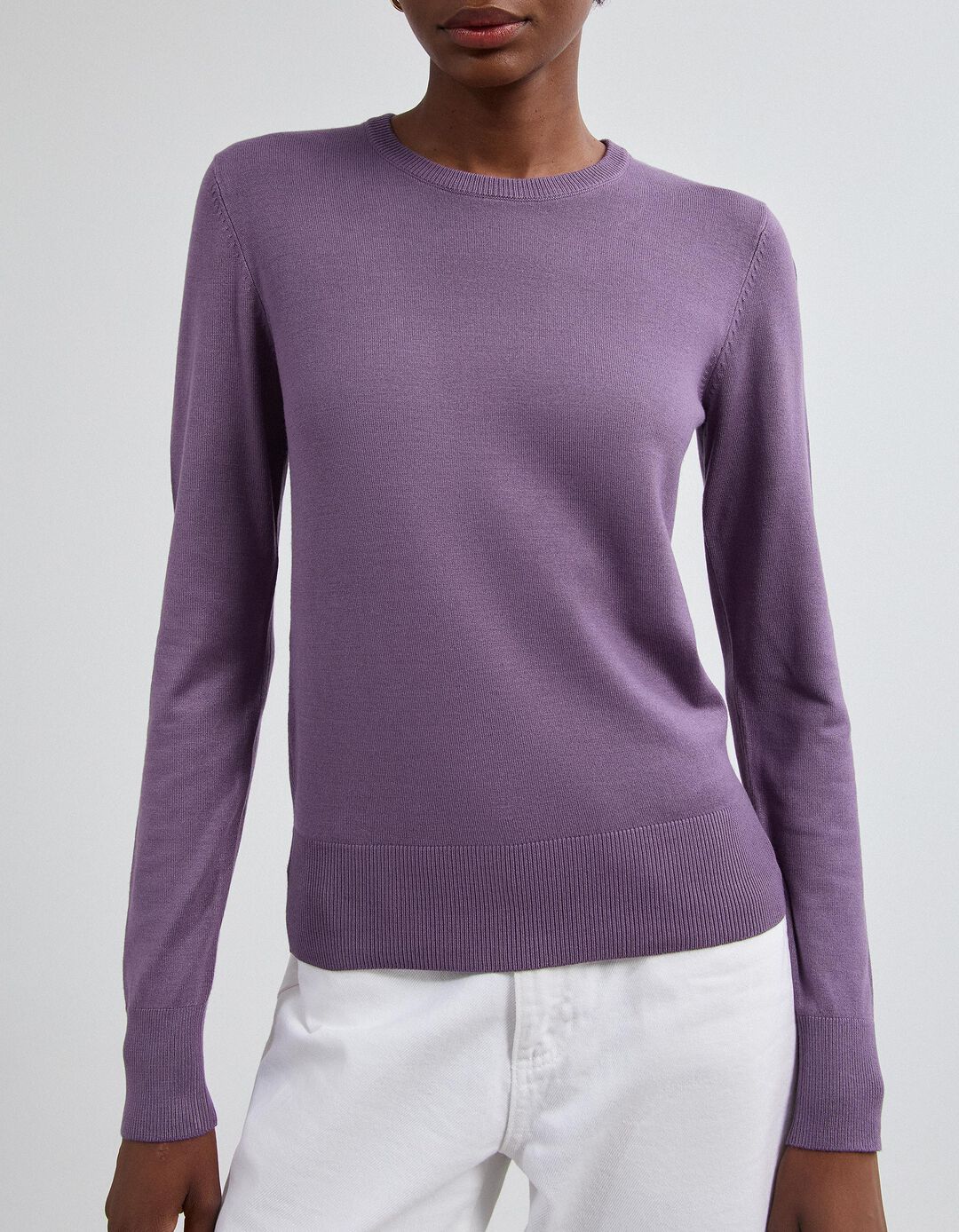 Camisola Tricotada, Mulher, Roxo Claro