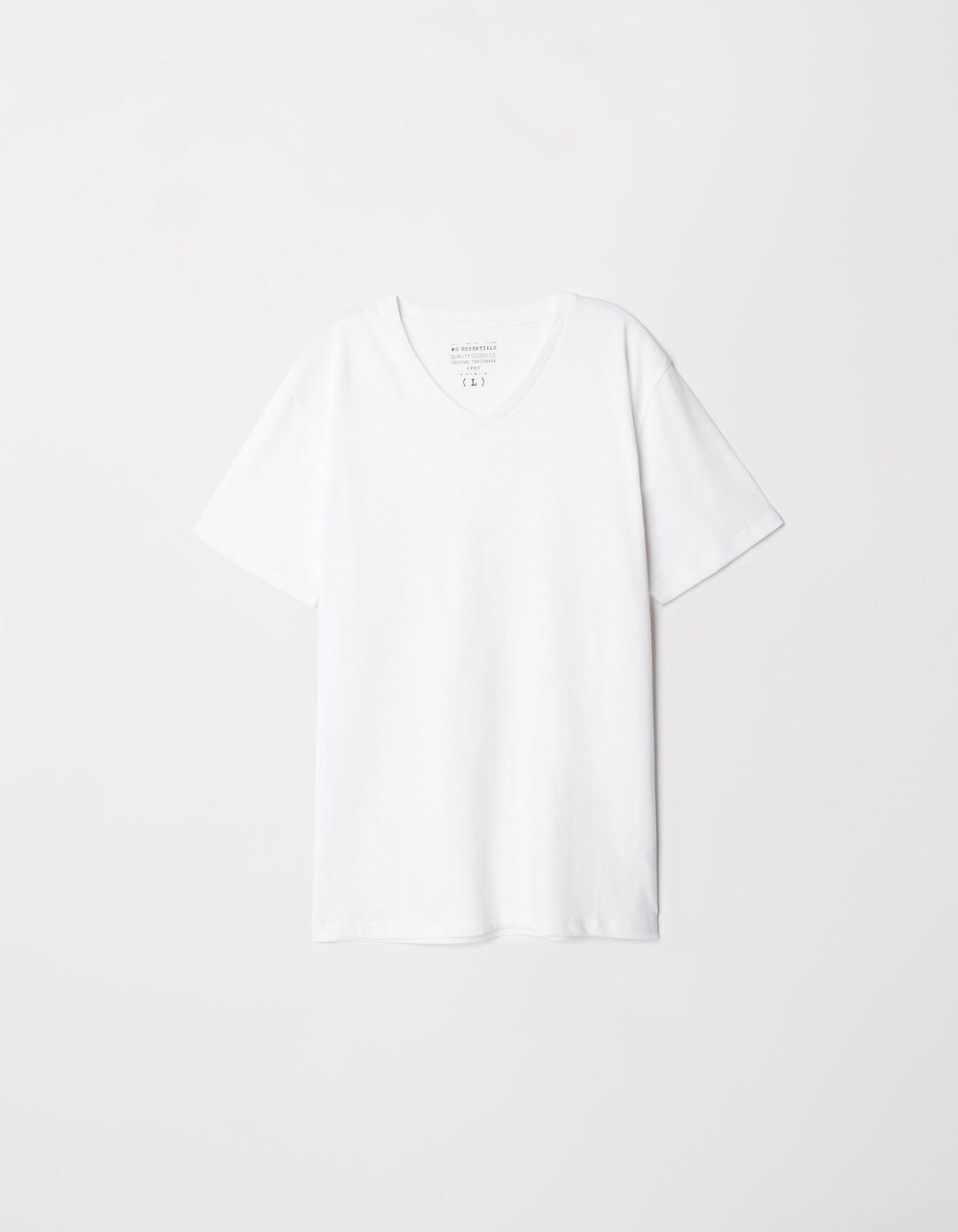 T-shirt Decote em V, Homem, Branco