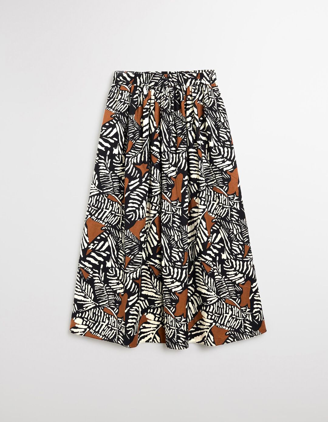 Saia Midi com Linho, Mulher, Preto