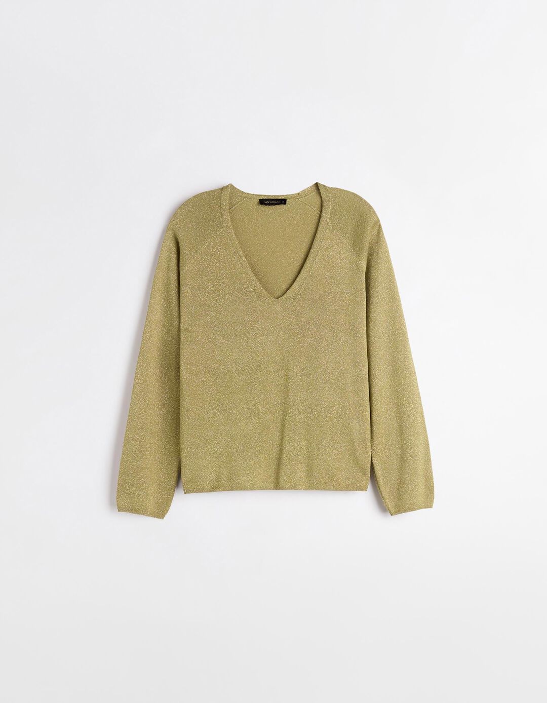 Camisola Decote em V, Mulher, Verde