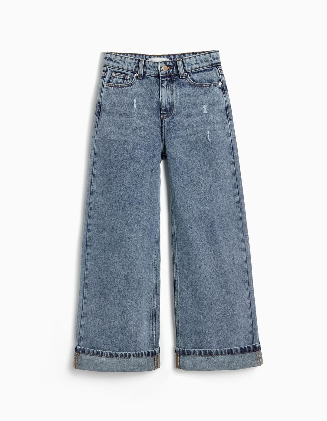 Cal&ccedil;as de Ganga 'Wide Leg', Menina, Azul 