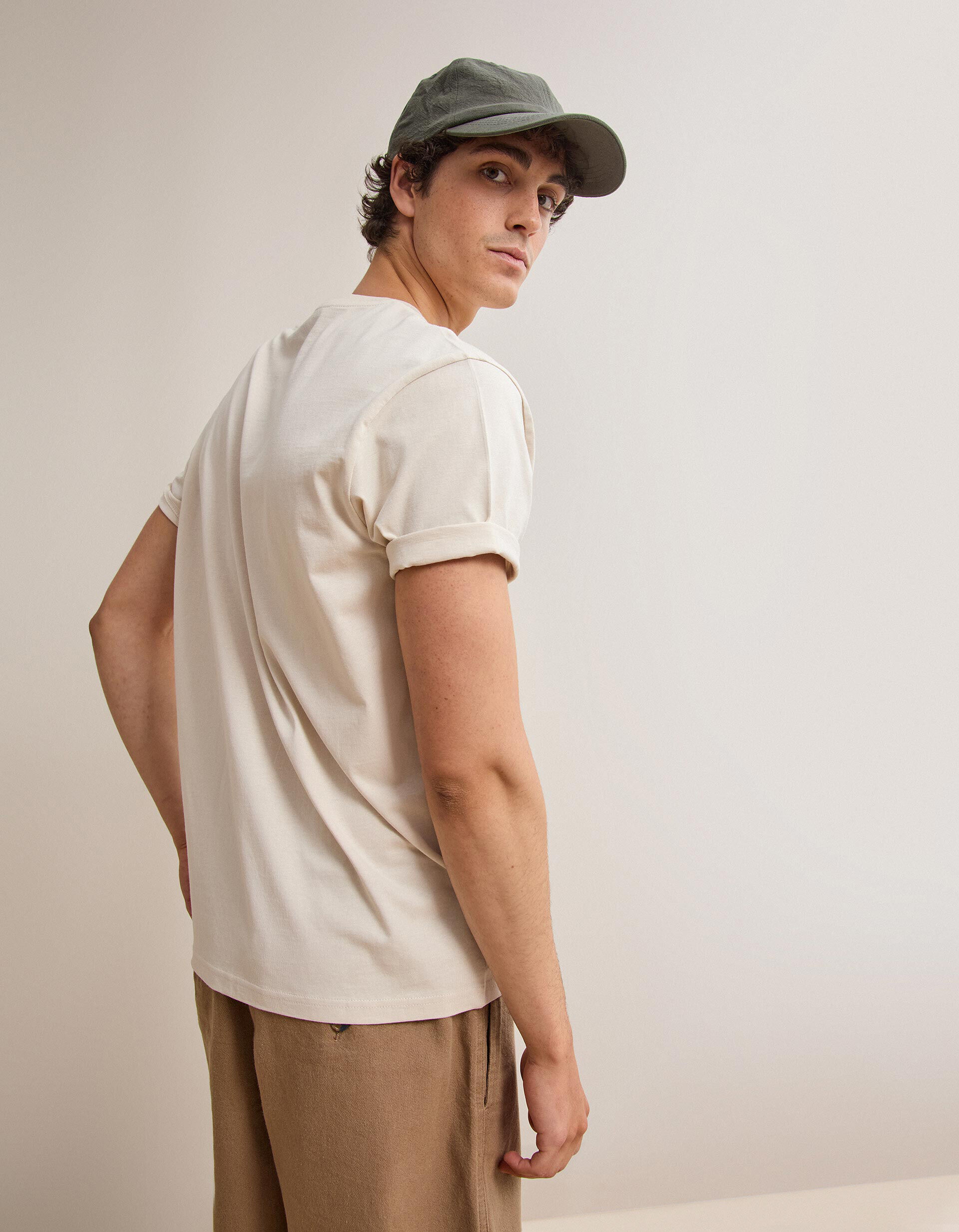 Comprar Online T-shirt Manga Curta, Homem, Bege Claro