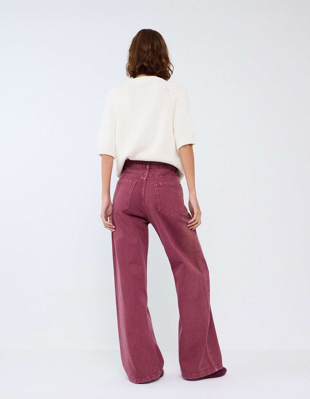 Cal&ccedil;as De Ganga 'Wide Leg', Mulher, Rosa Escuro