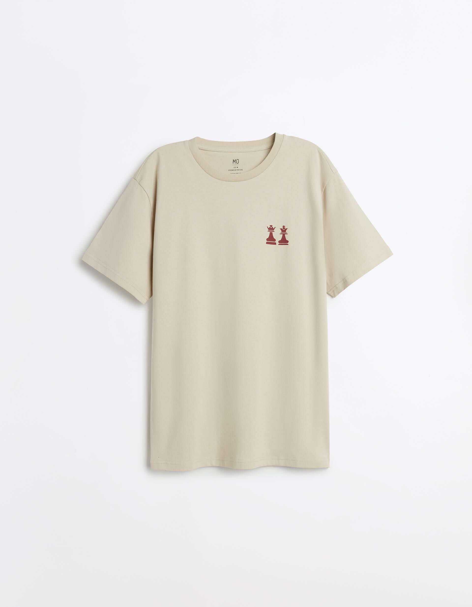 Comprar Online T-shirt Jersey Estampado, Homem, Bege