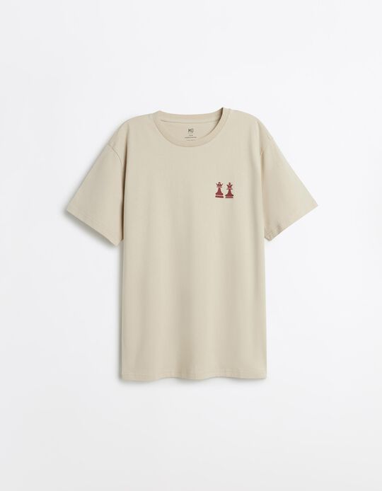 Comprar Online T-shirt Jersey Estampado, Homem, Bege