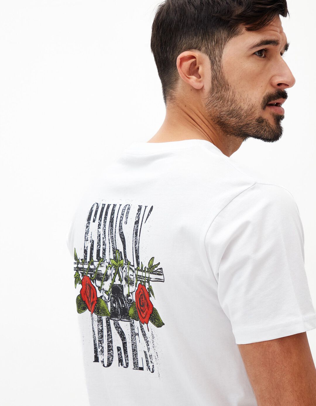 T-shirt 'Guns N' Roses', Homem, Branco