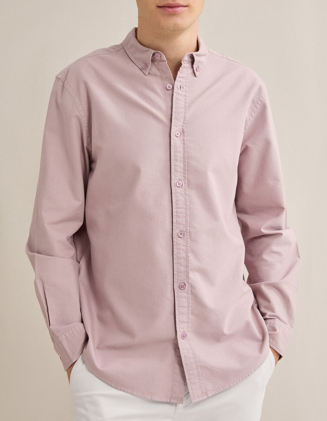 Camisa Oxford, Homem, Roxo Claro