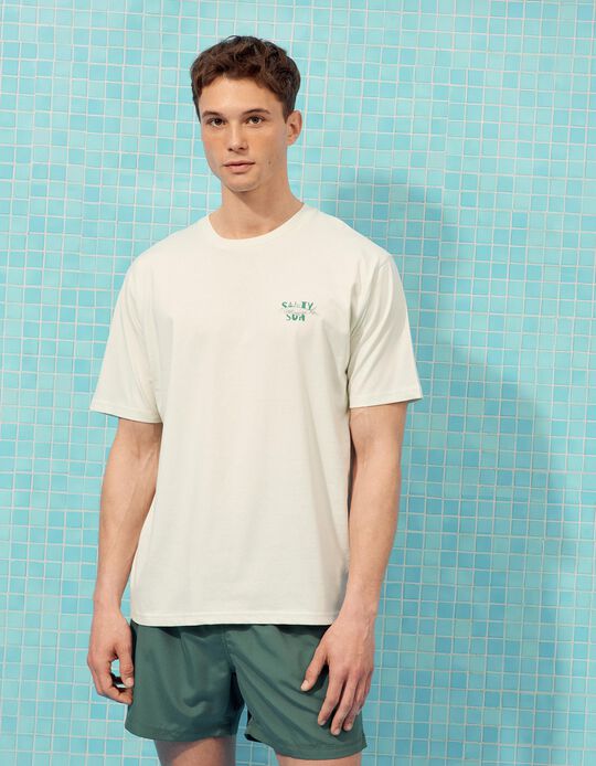 Comprar Online T-shirt Estampada, Homem, Verde &Aacute;gua