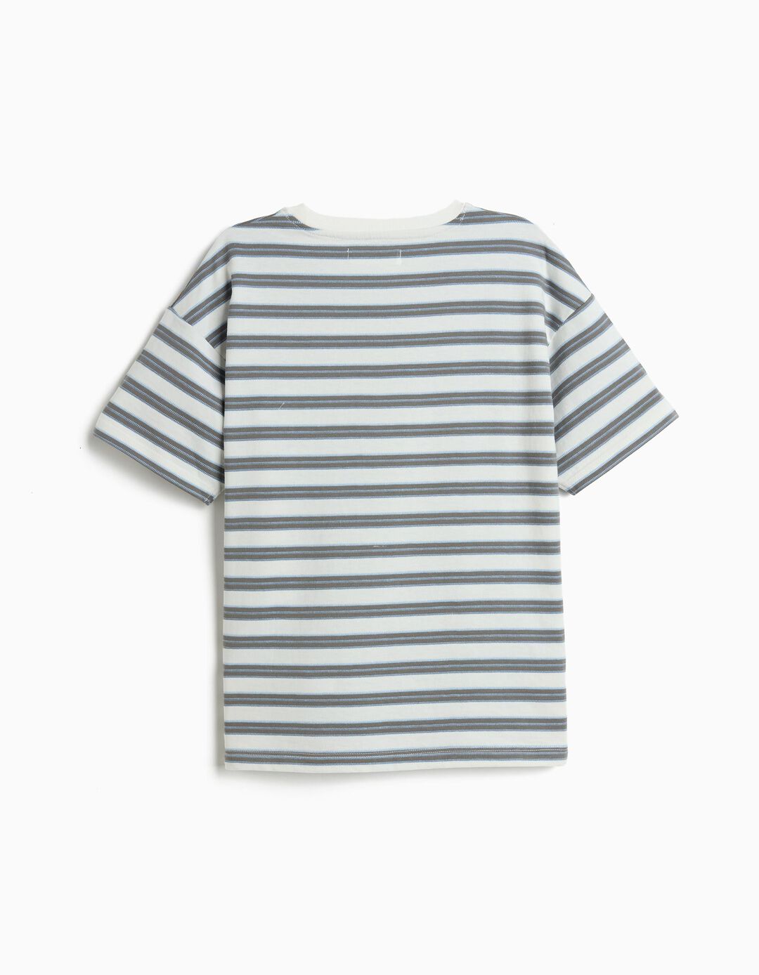 T-shirt &agrave;s Riscas, Menino, Cinzento