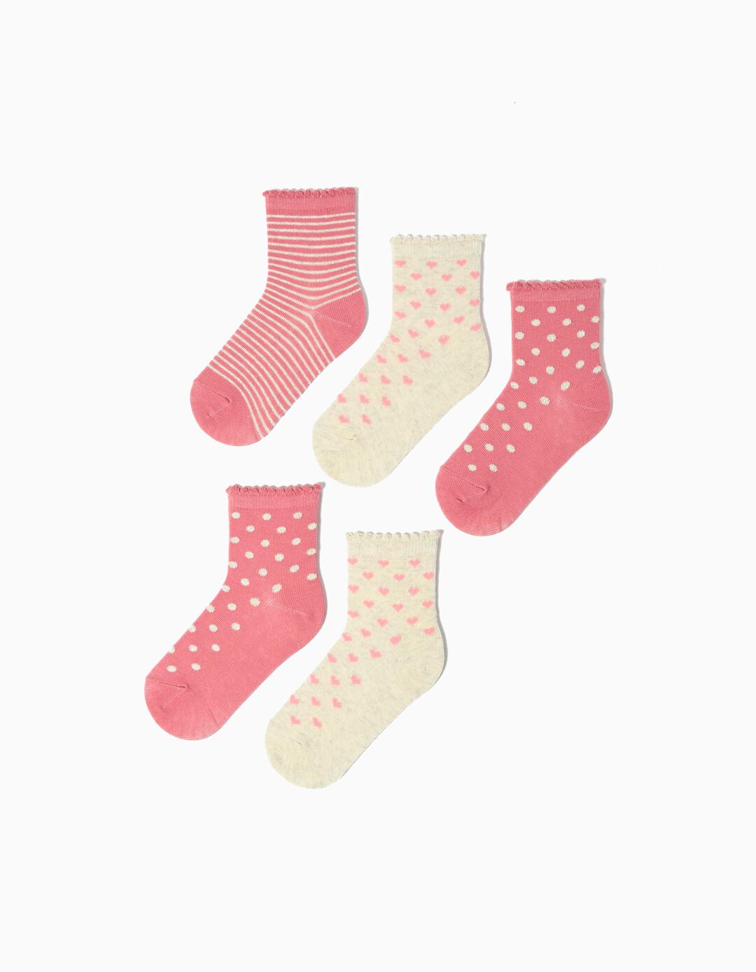 Pack 5 Pares de Meias, Menina, Multicolor