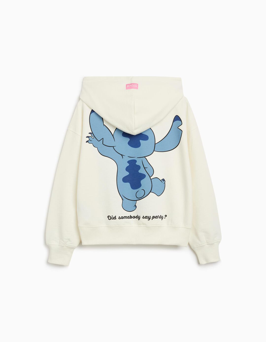Sweatshirt de Felpa Capuz 'Stitch', Menina, Branco