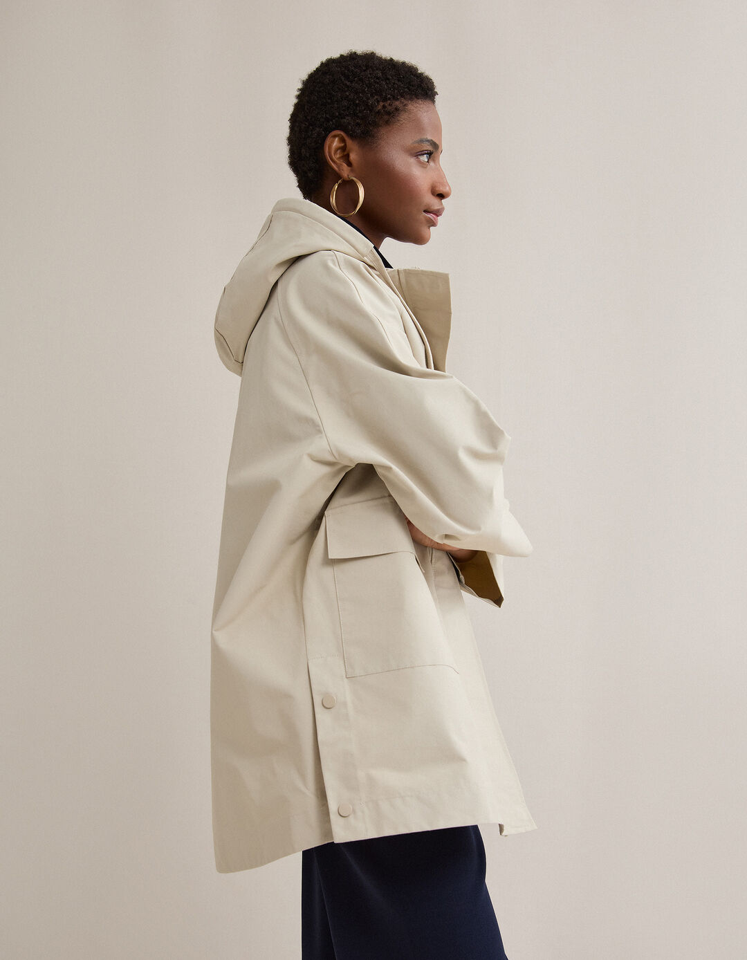 Parka Capuz, Mulher, Bege