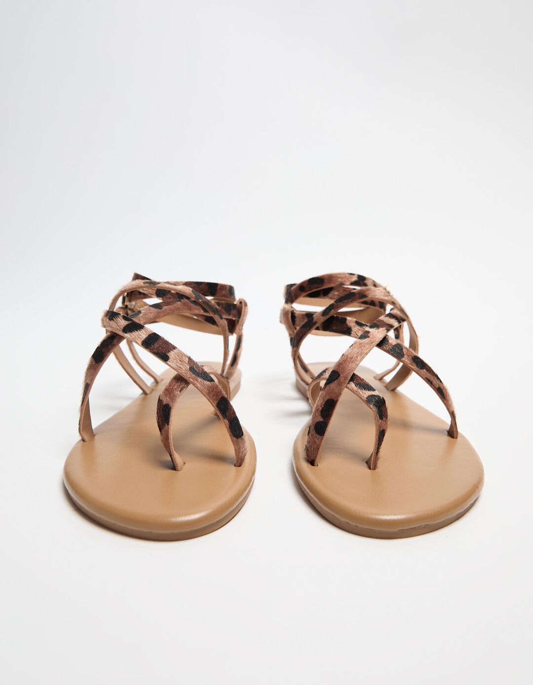 Sandálias Animal Print, Mulher, Bege