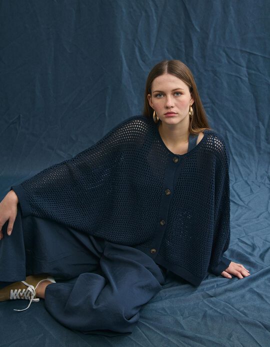 Comprar Online Casaco de Malha, Mulher, Azul Escuro