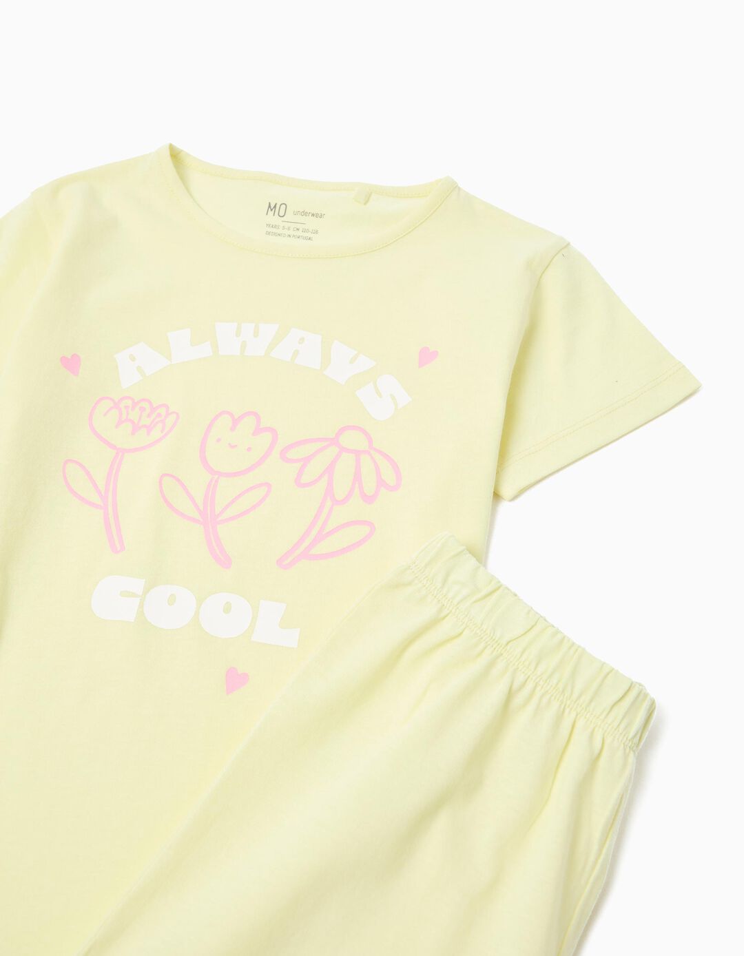 Pijama, Menina, Amarelo Claro
