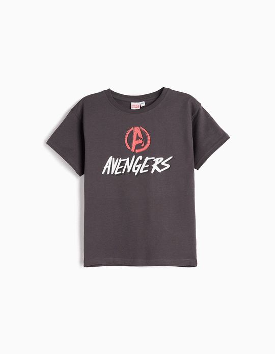 Comprar Online T-shirt 'Avengers', Menino, Cinzento Escuro