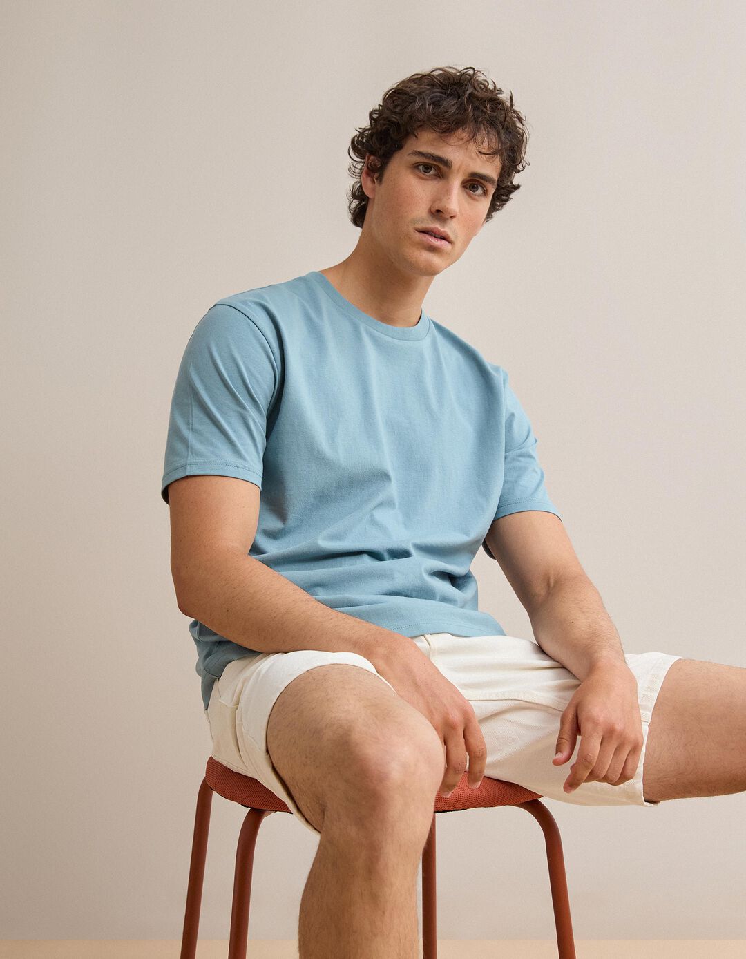 T-shirt Manga Curta, Homem, Azul Claro