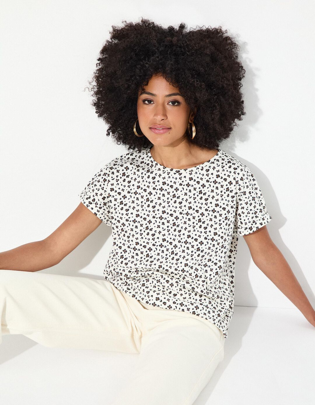 T-shirt, Mulher, Bege Claro 