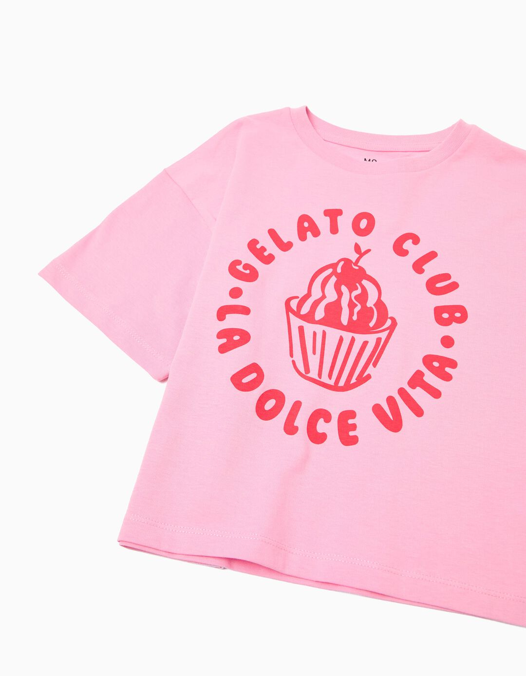 T-shirt Estampada, Menina, Rosa