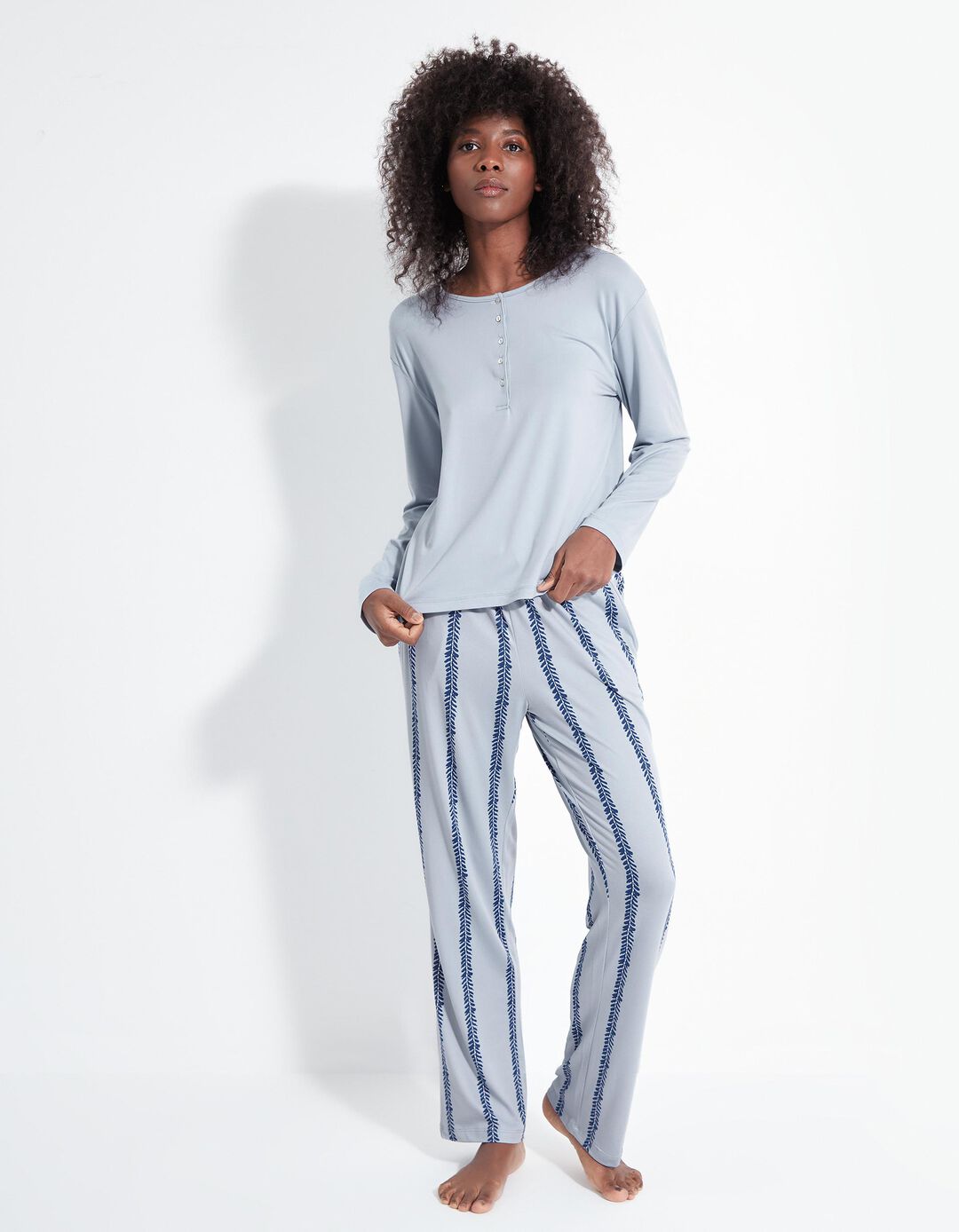 Pijama Jersey, Mulher, Azul Claro