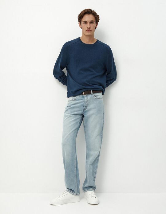 Comprar Online Calças de Ganga Straight Fit, Homem, Azul Claro