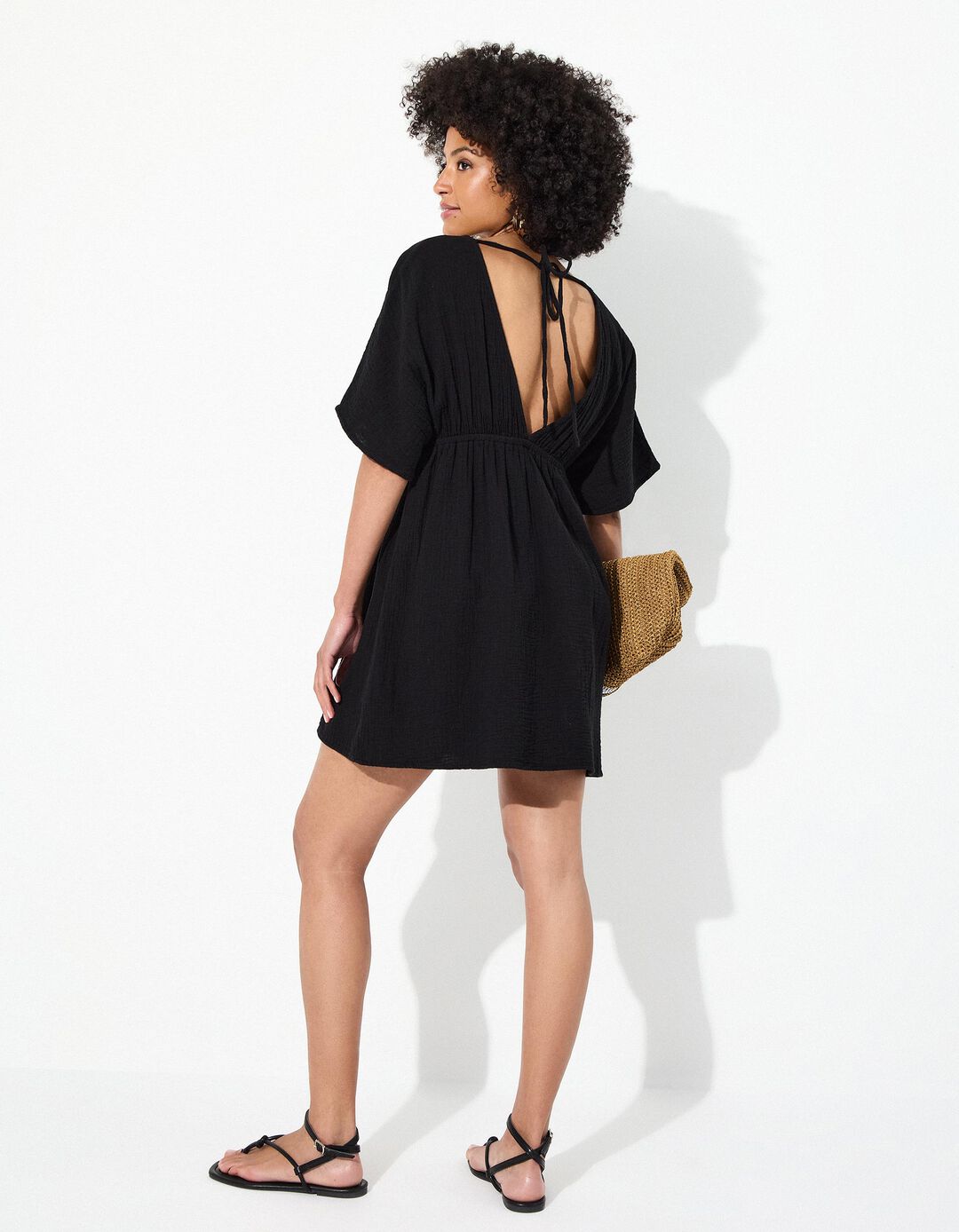 Vestido Kimono, Mulher, Preto