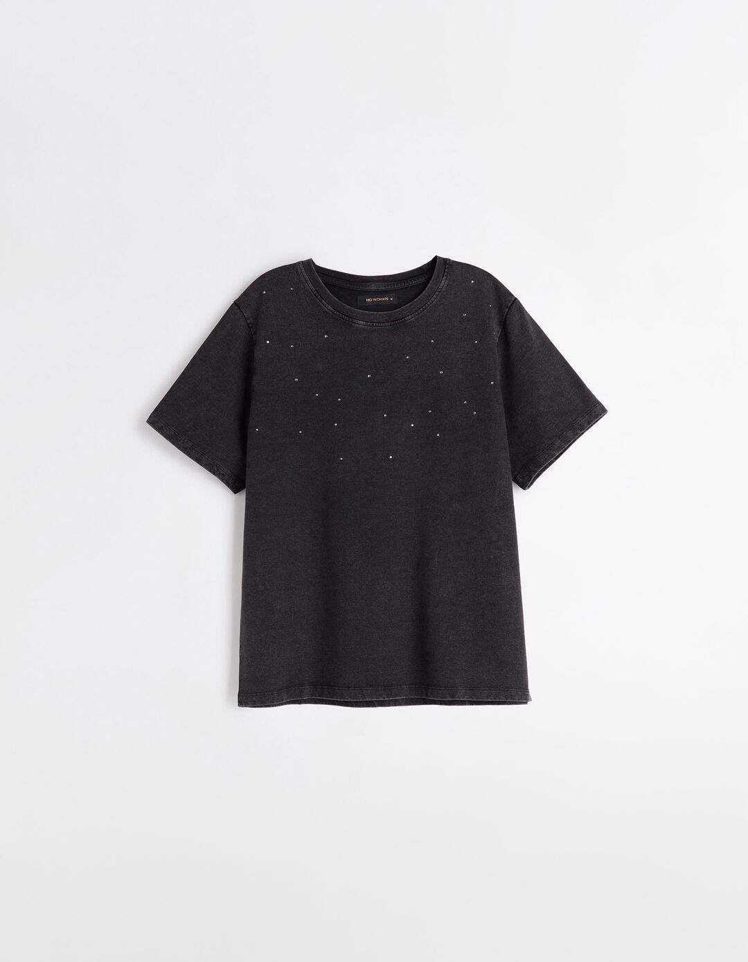 T-shirt com Brilhantes, Mulher, Cinzento Escuro