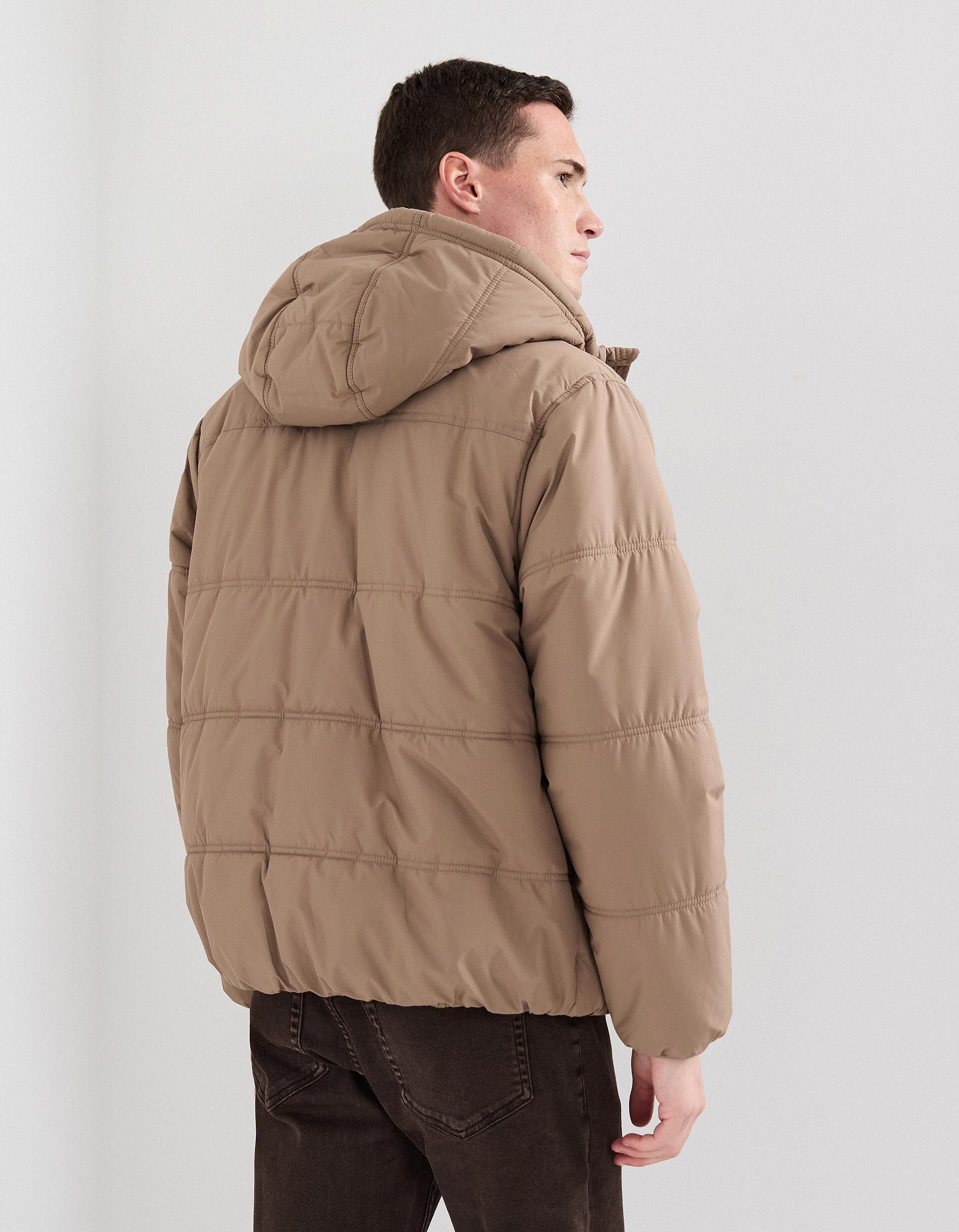 Comprar Online Casaco Acolchoado com Capuz, Homem, Castanho