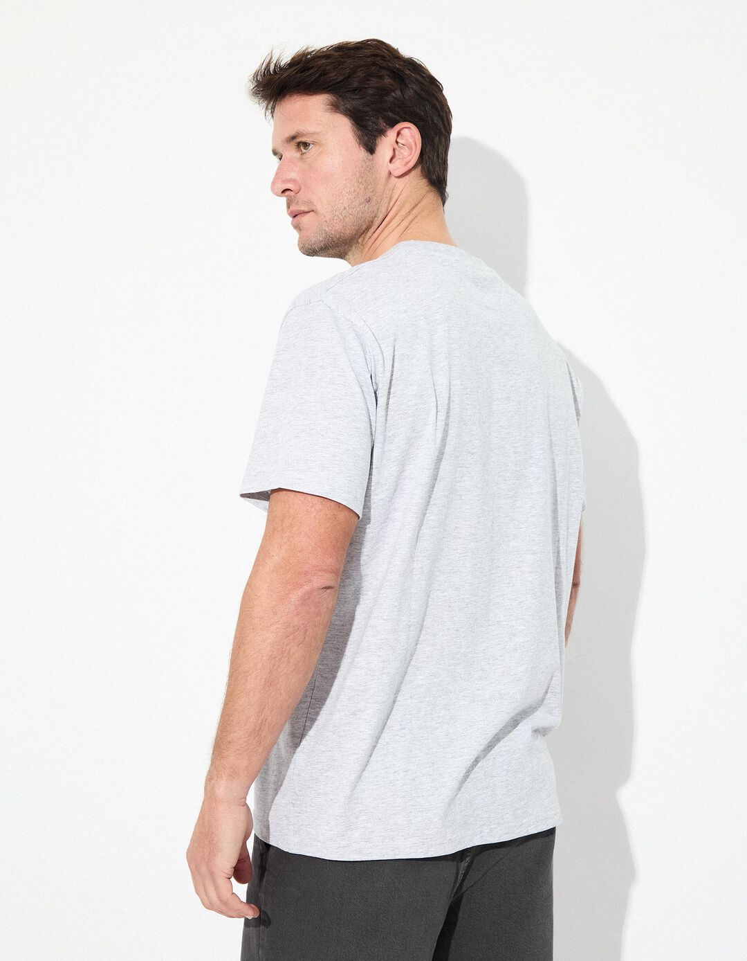 T-shirt Jersey Print, Homem, Cinzento Claro