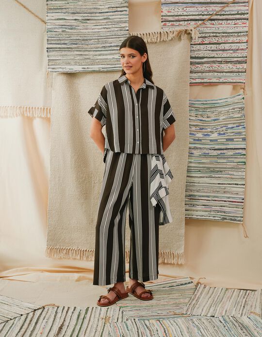 Comprar Online Cal&ccedil;as Riscas, Mulher, Castanho Escuro