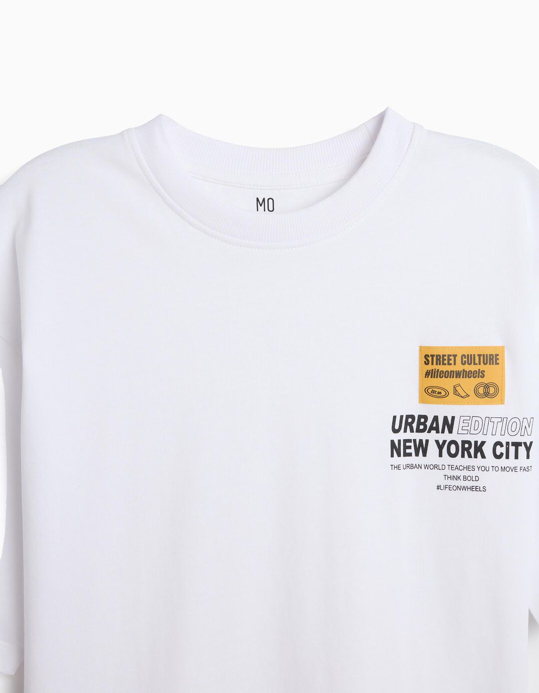 T-shirt Estampada 'Loose Fit', Menino, Branco