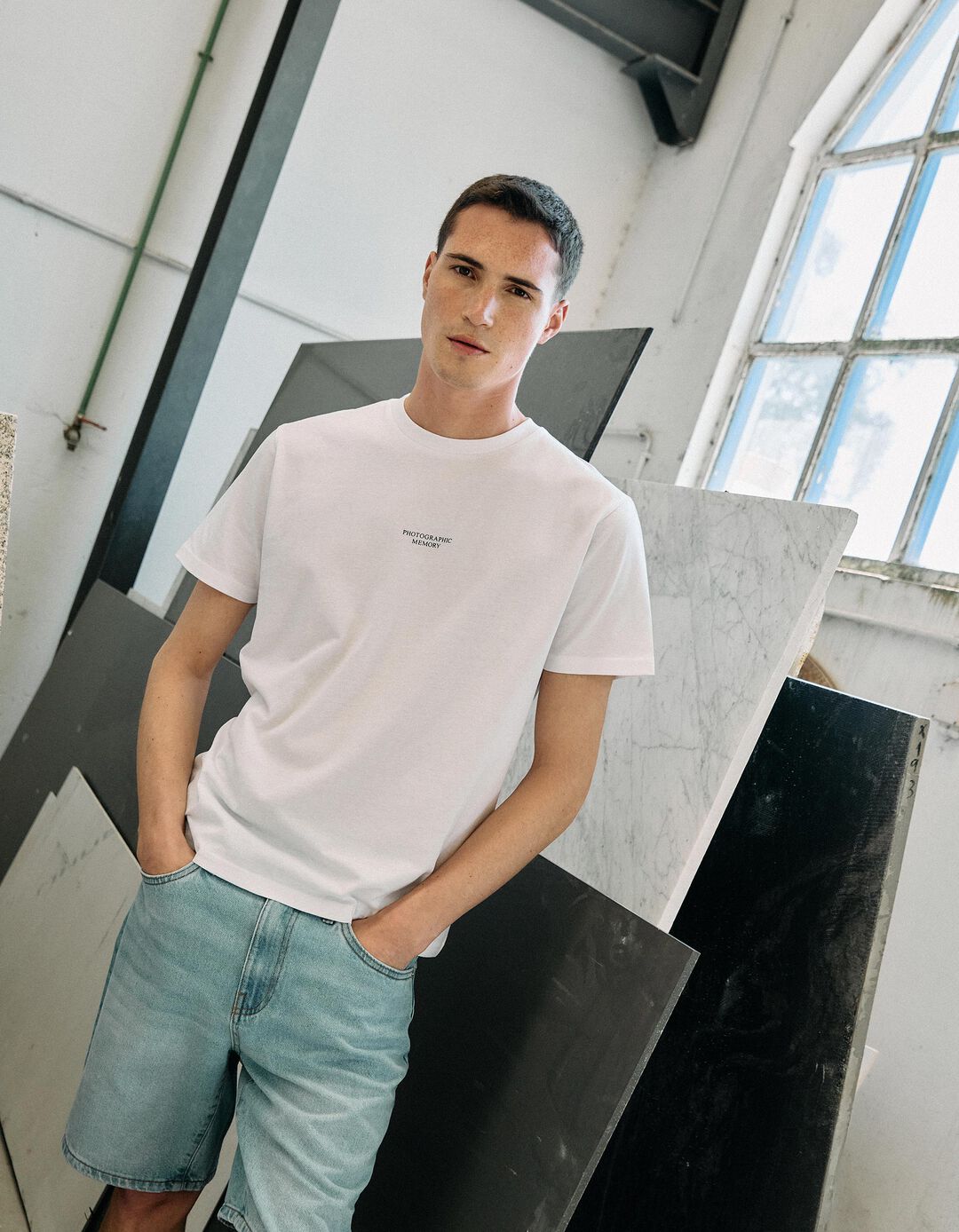 T-shirt Print, Homem, Branco