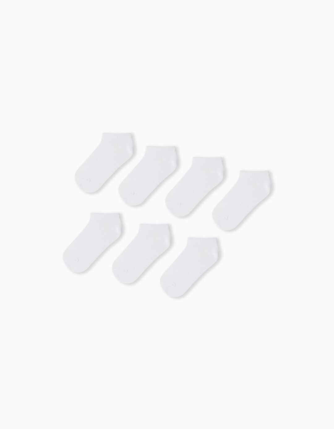 Pack 7 Pares de Meias Tornozelo, Criança, Branco