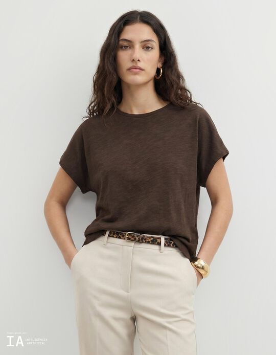 Comprar Online T-shirt, Mulher, Castanho Escuro