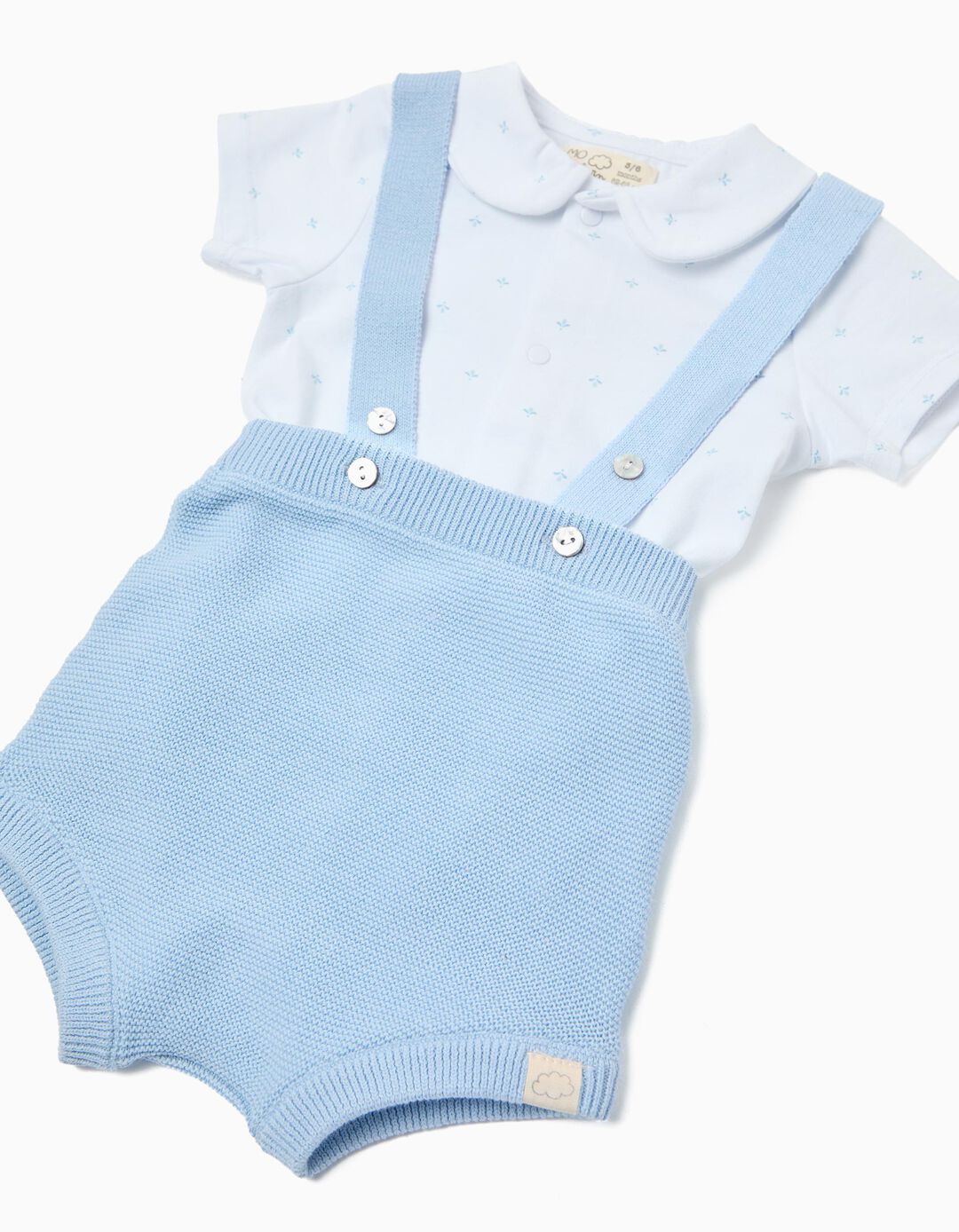 Conjunto Body e Macac&atilde;o, Rec&eacute;m-Nascido, Azul Claro