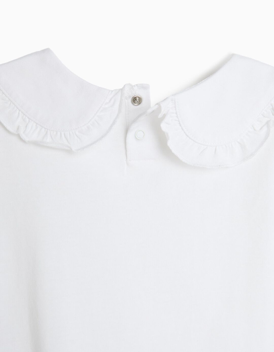 T-shirt Com Gola, Menina, Branco