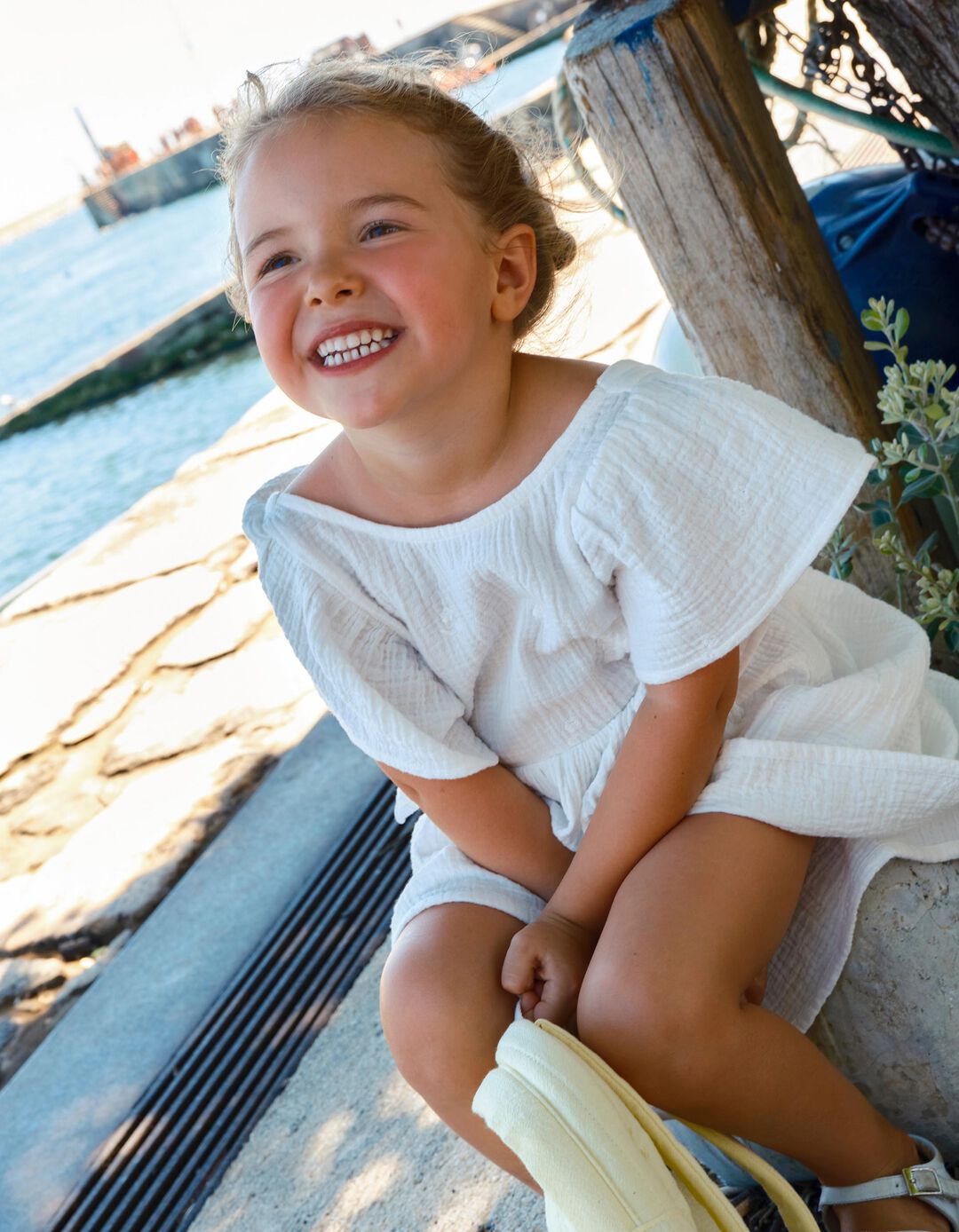 Vestido Bordado, Menina, Branco