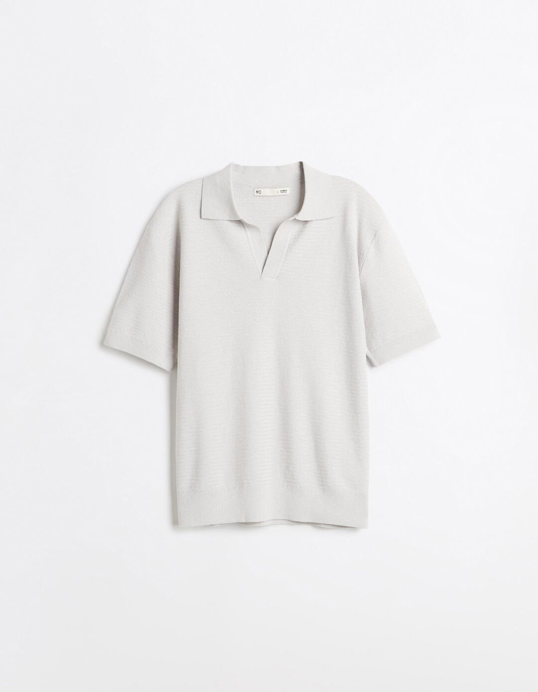 Polo De Malha Tricotada Com Linho, Homem, Bege Claro
