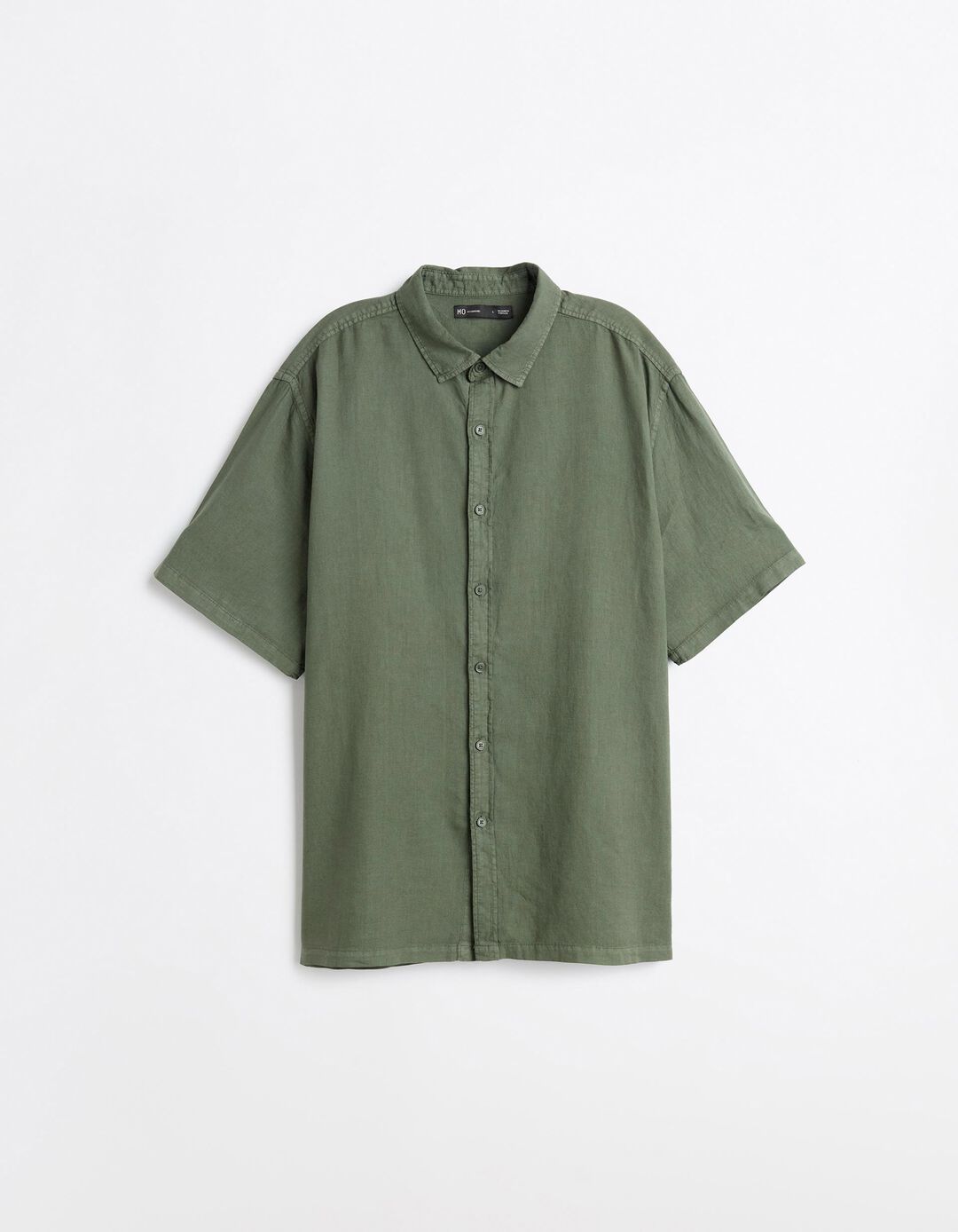 Camisa Com Linho, Homem, Verde Escuro