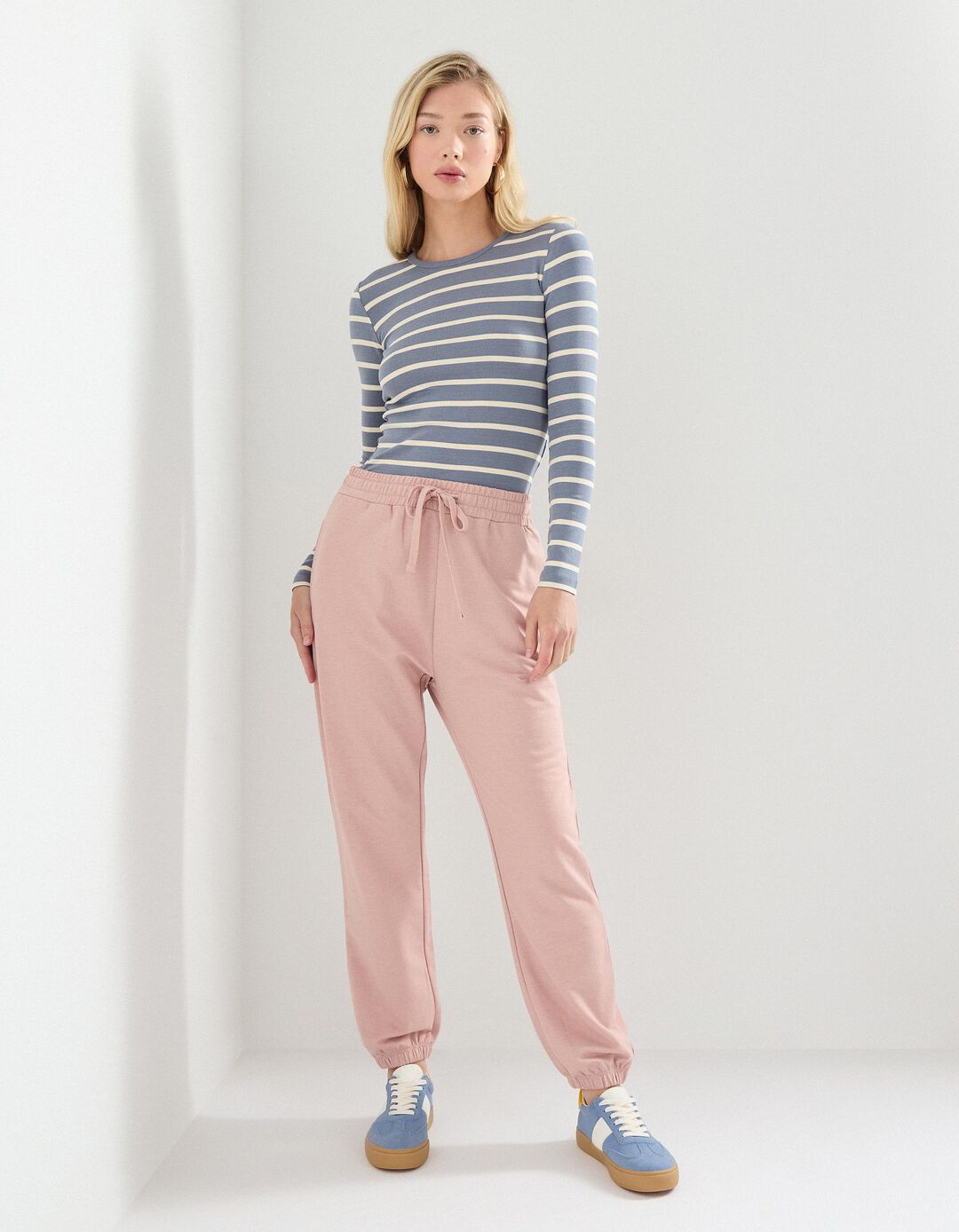 Calças Joggers, Mulher, Rosa Claro