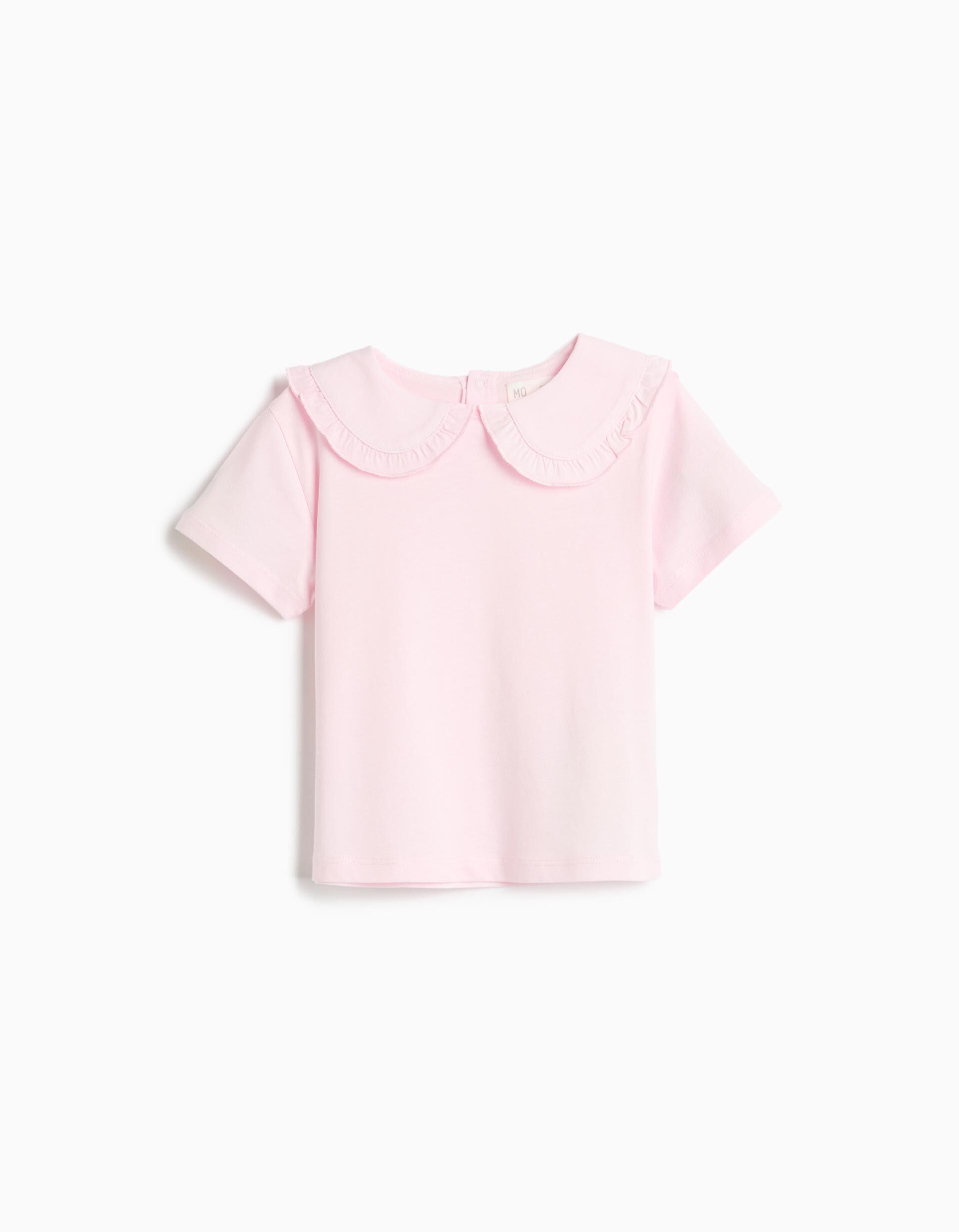 Comprar Online T-shirt Com Gola, Menina, Rosa Claro