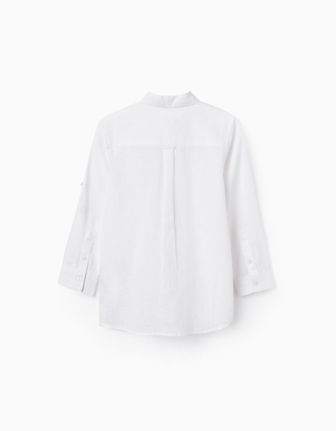 Camisa de Manga Comprida Clássica para Menino, Branco