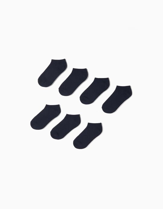 Comprar Online Pack 7 Pares de Meias Tornozelo, Criança, Azul Escuro